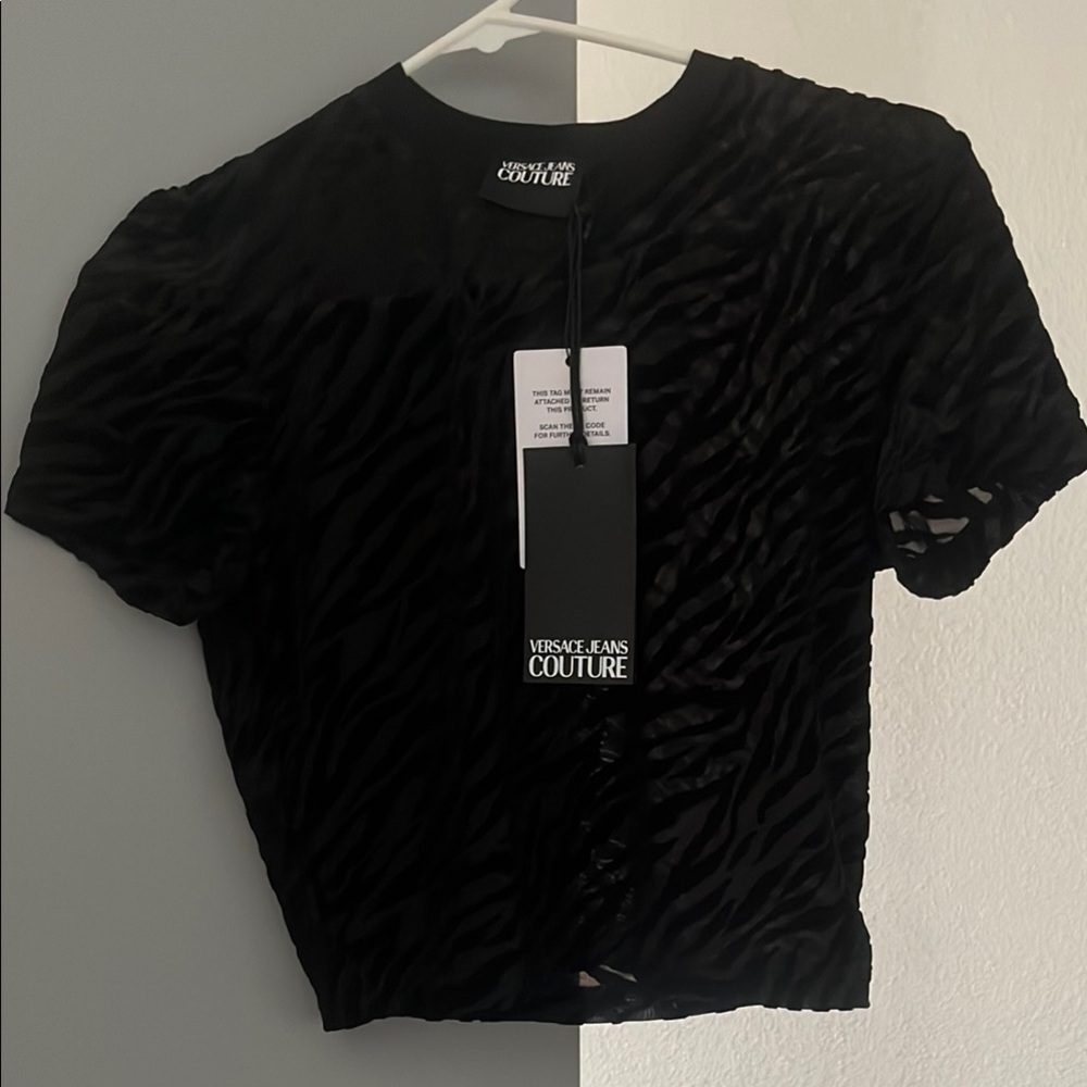 Zebra devoré crop t-shirt